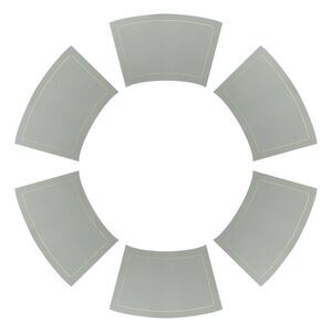 6 Set Wedge Faux Leather Heat Resistant Round Table Mats 20x12 inch Grey
